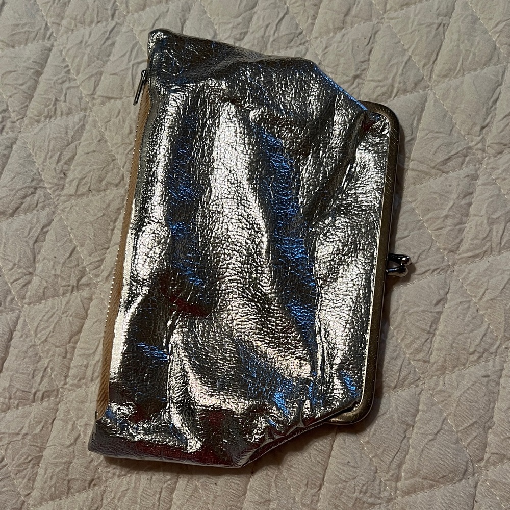 Silver Metallic Women's Clutch